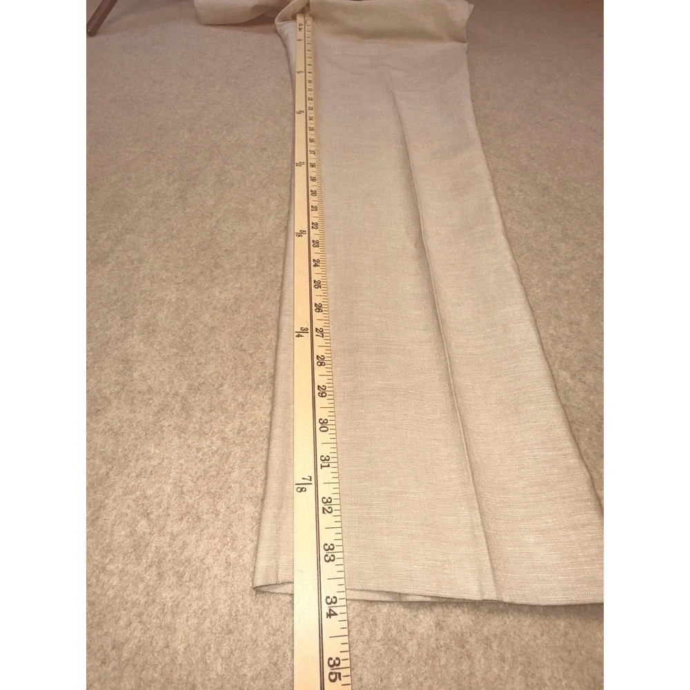 Cubavera Mens Beige Linen Blend Flat Front Dress Pants Tan 34x34 Straight Leg
